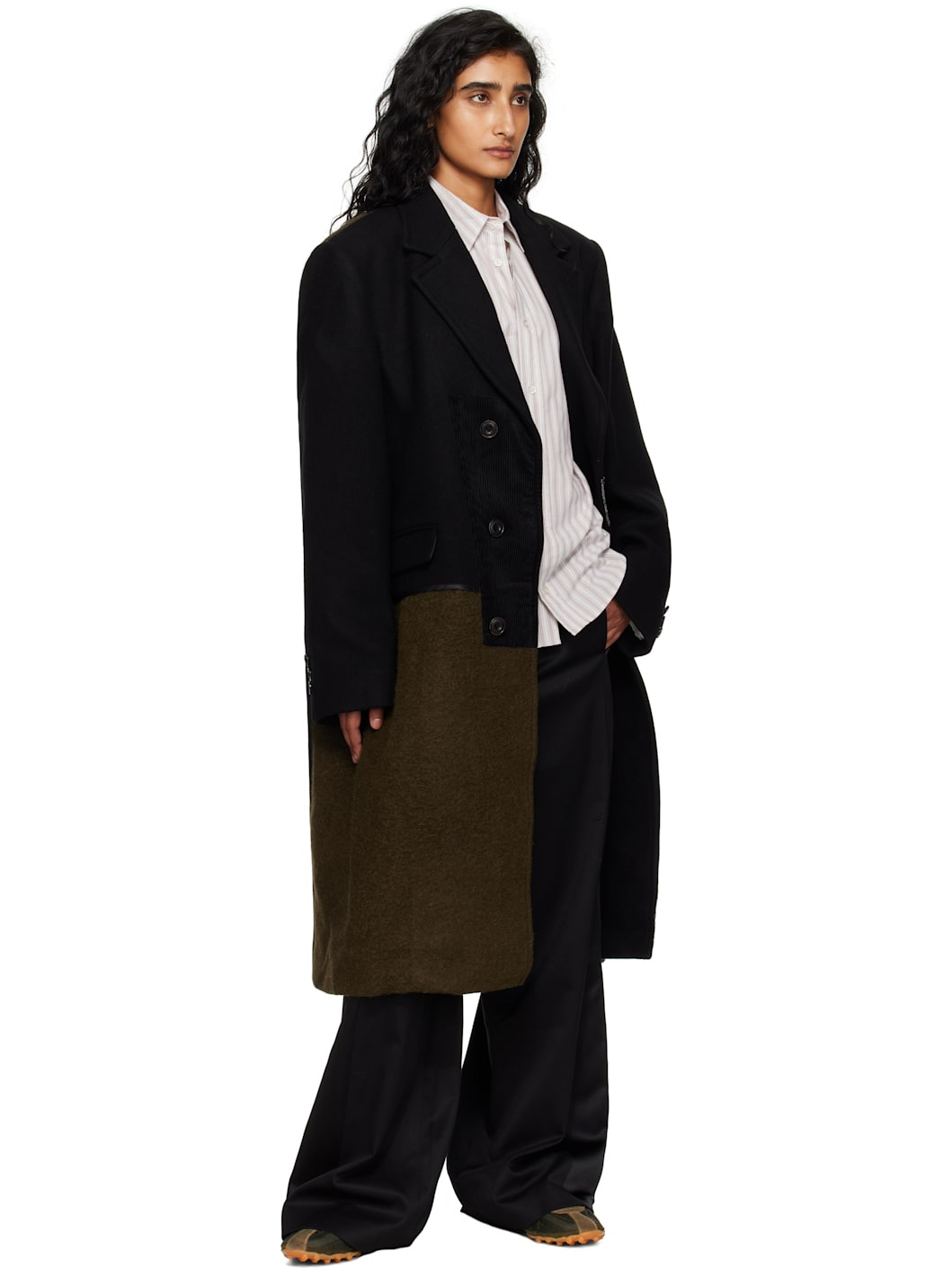Multicolor Patchwork Wool Coat - 4