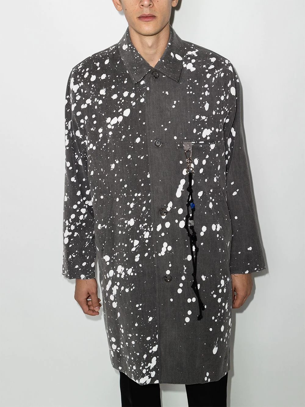 paint-splatter single-breasted jacket - 2