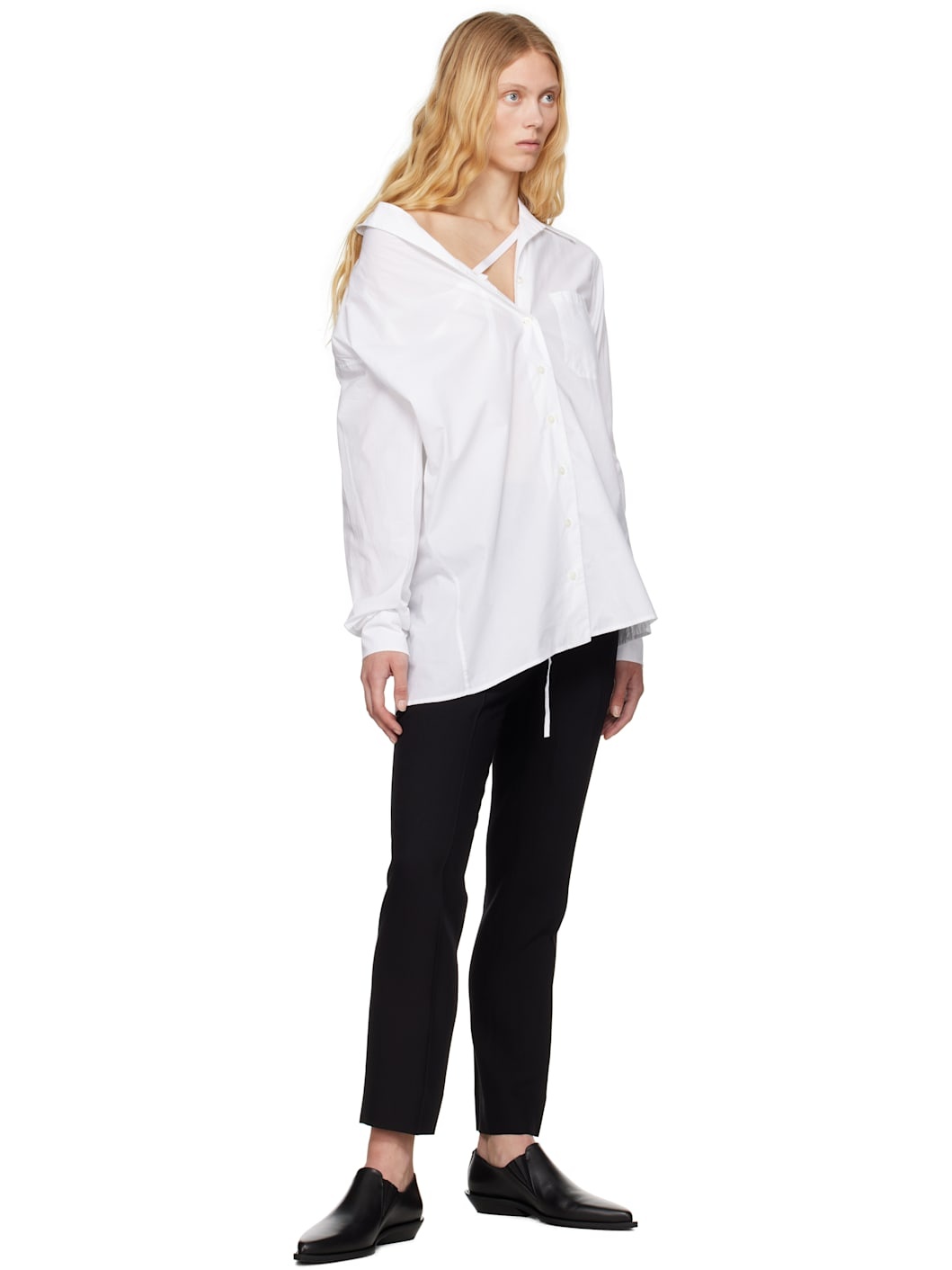 White Daria Drop Shoulder Shirt - 4