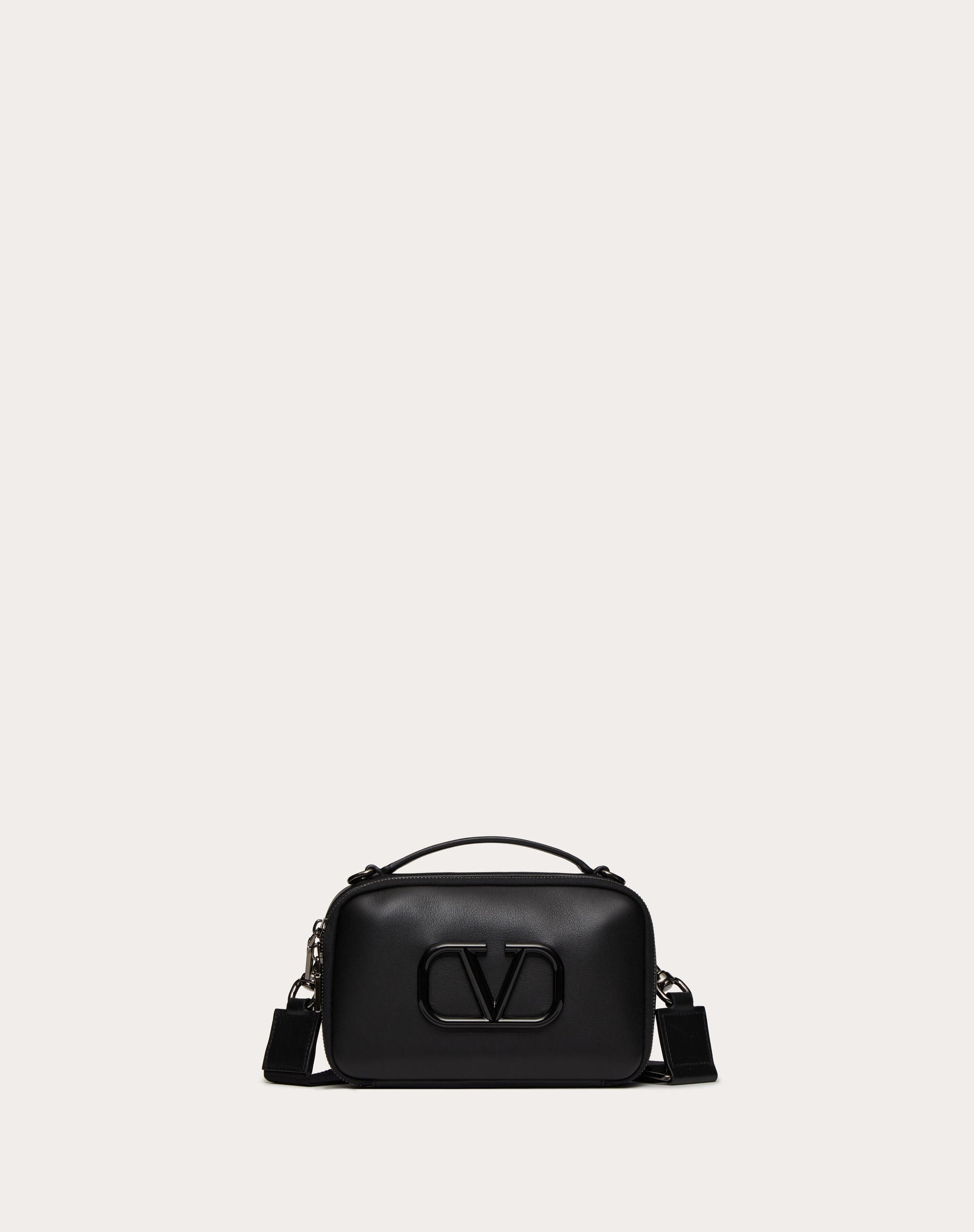 LACQUERED VLOGO SIGNATURE LEATHER CROSSBODY BAG - 1