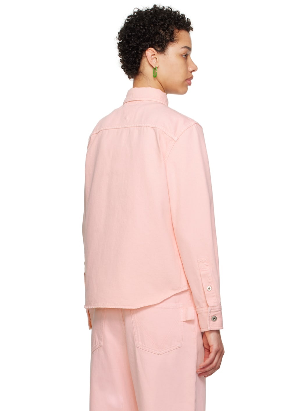 Pink Patch Pocket Denim Shirt - 3