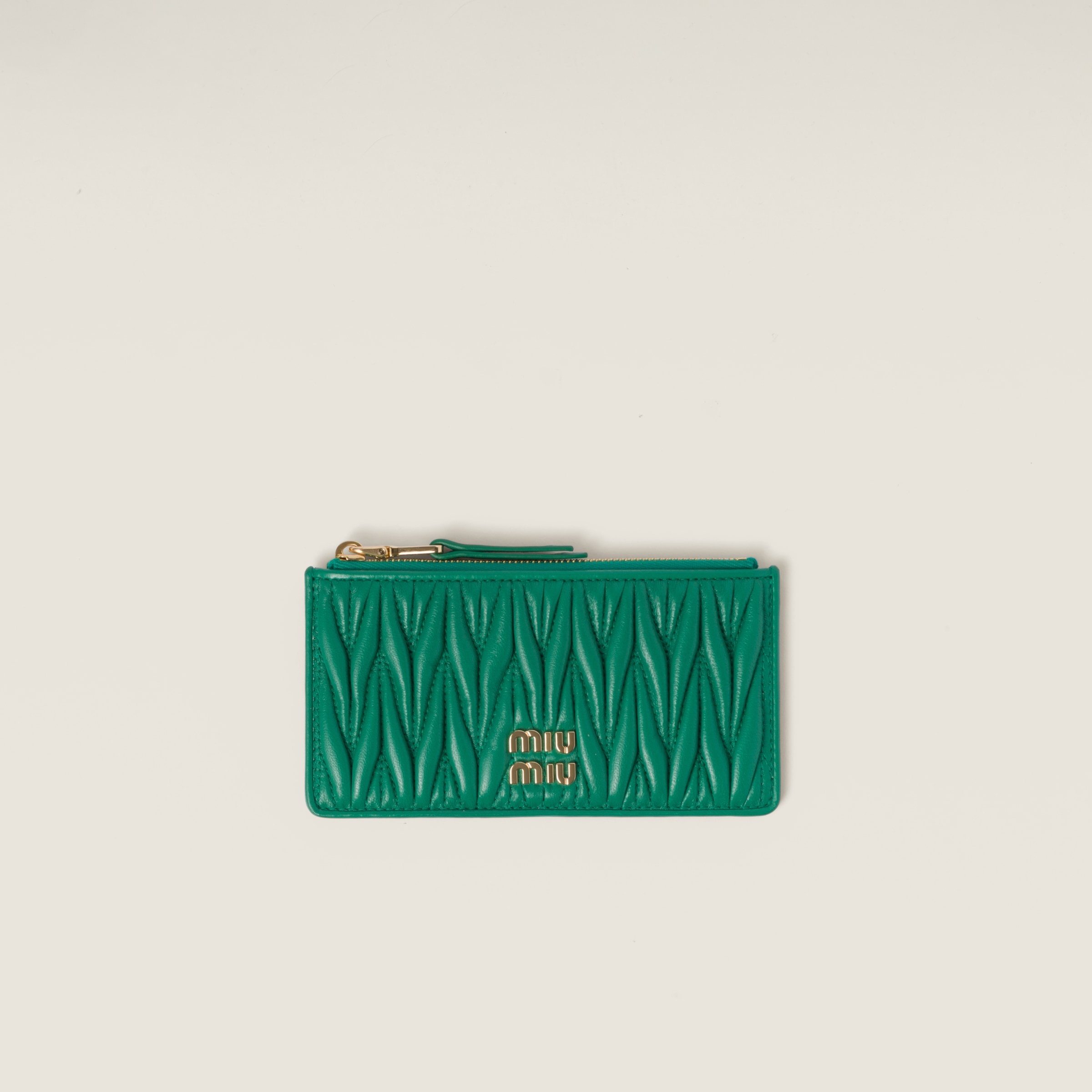 Matelassé nappa leather envelope wallet - 1
