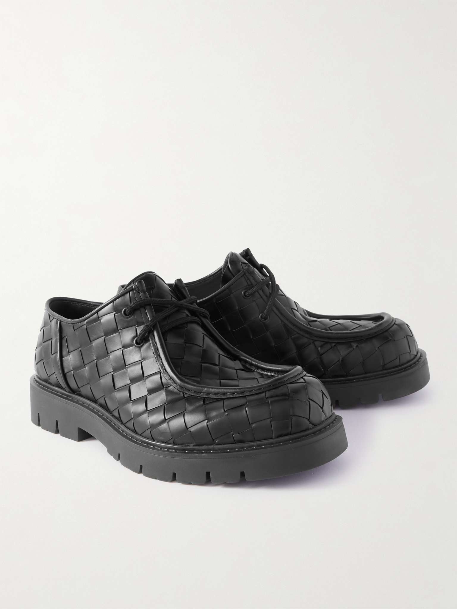 Intrecciato Leather Derby Shoes - 4