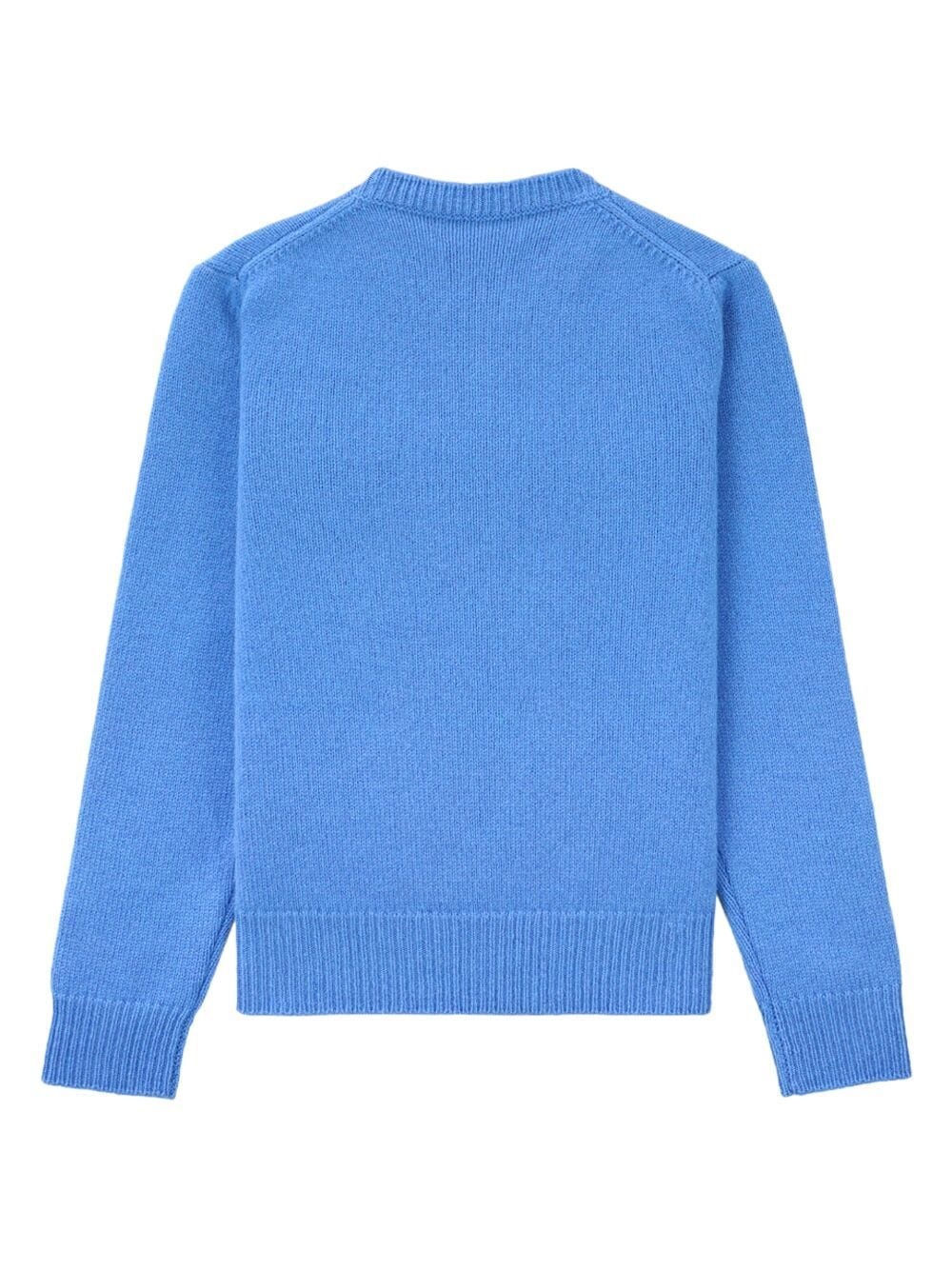 embroidered-logo fine-knit sweater - 3
