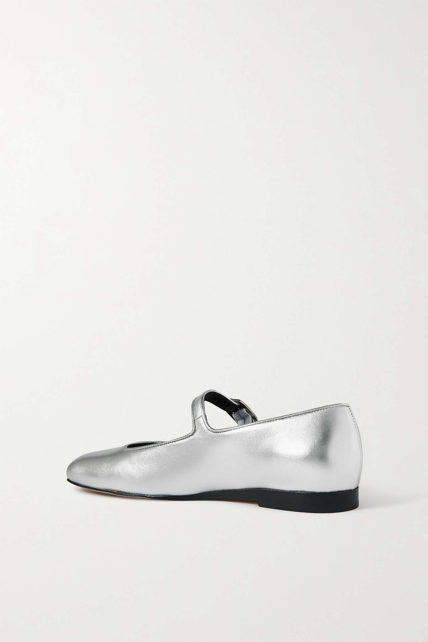 Metallic leather Mary Jane flats - 3