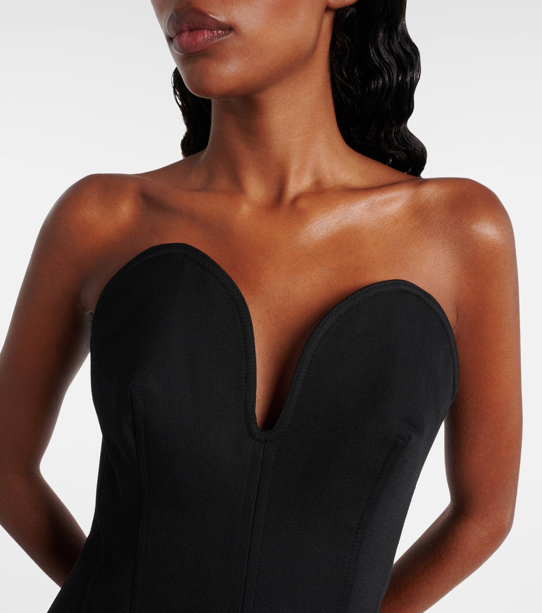 Strapless wool midi dress - 4