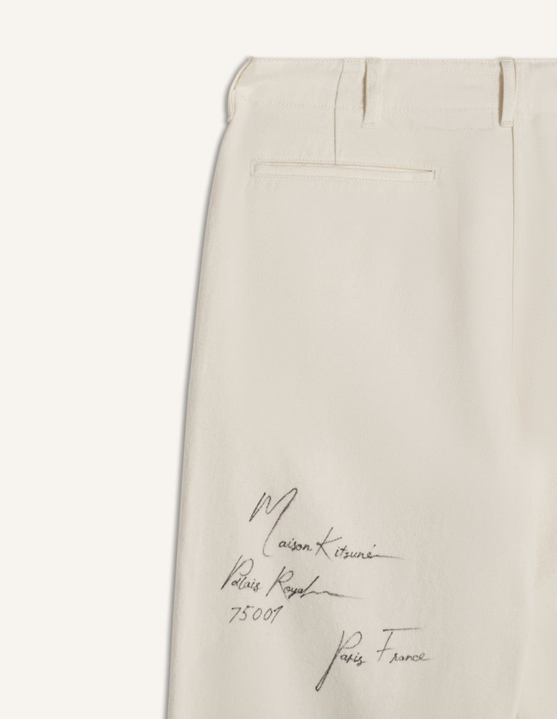 MAISON KITSUNE x KURO HANDWRITTEN POSTCARD TROUSER 4
