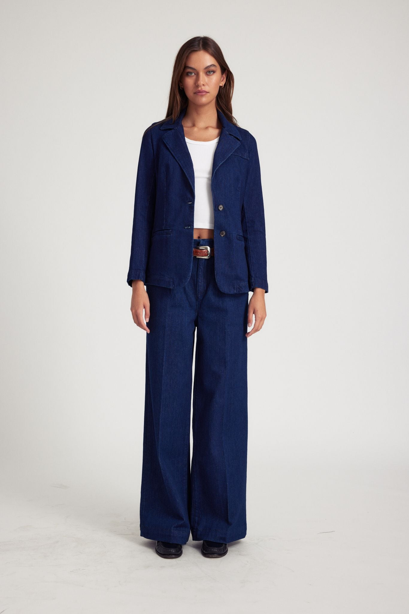 RINSE DENIM PLEATED TROUSERS - 2