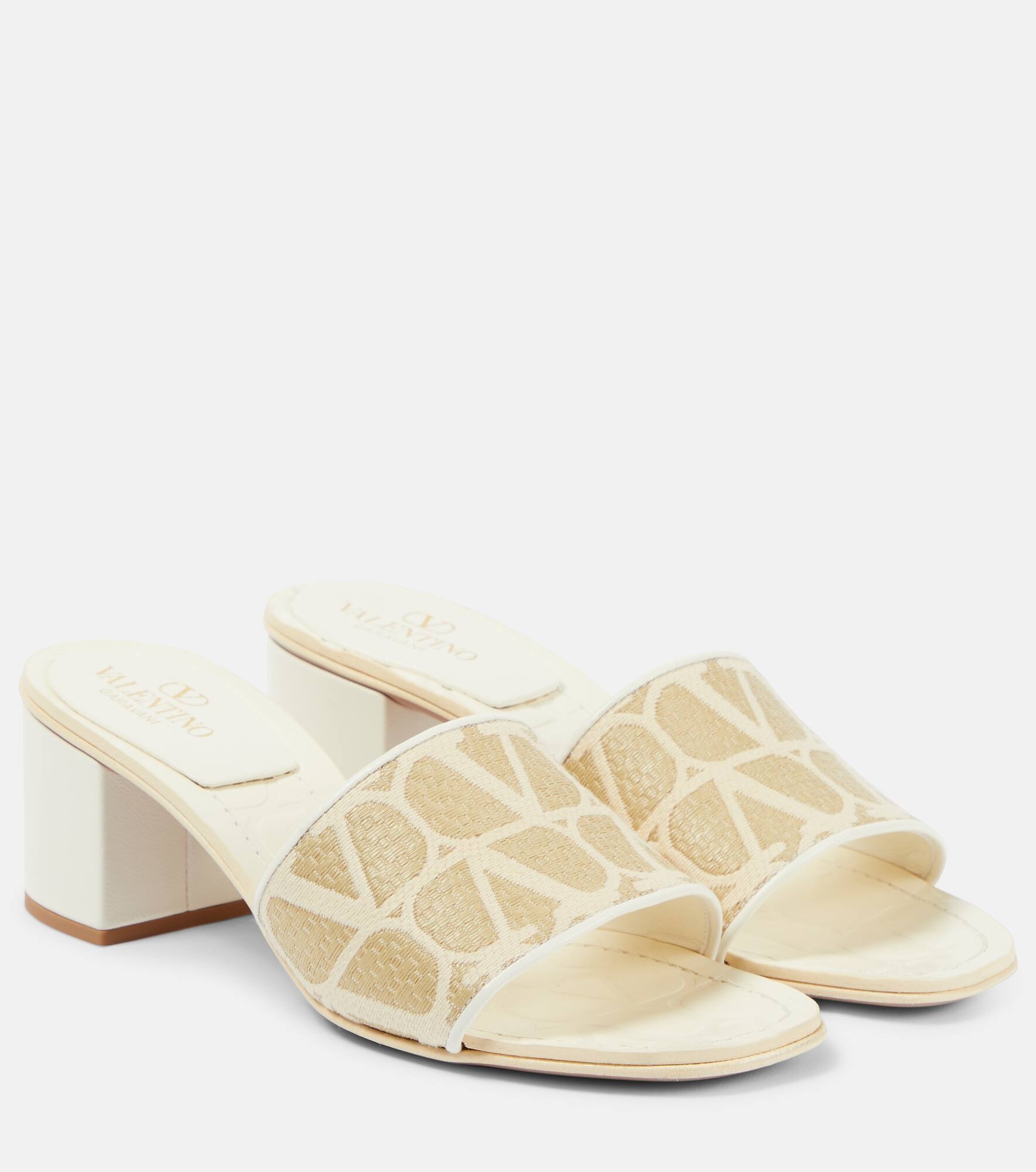 Toile Iconographe 50 raffia-trimmed mules - 1