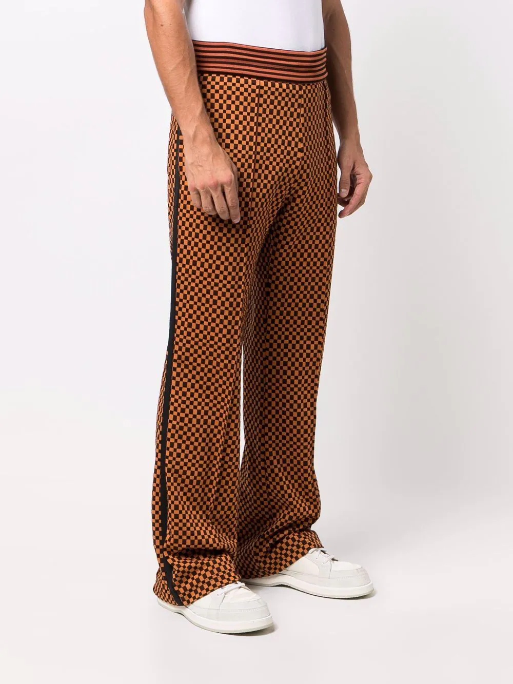 check-print elasticated trousers - 3