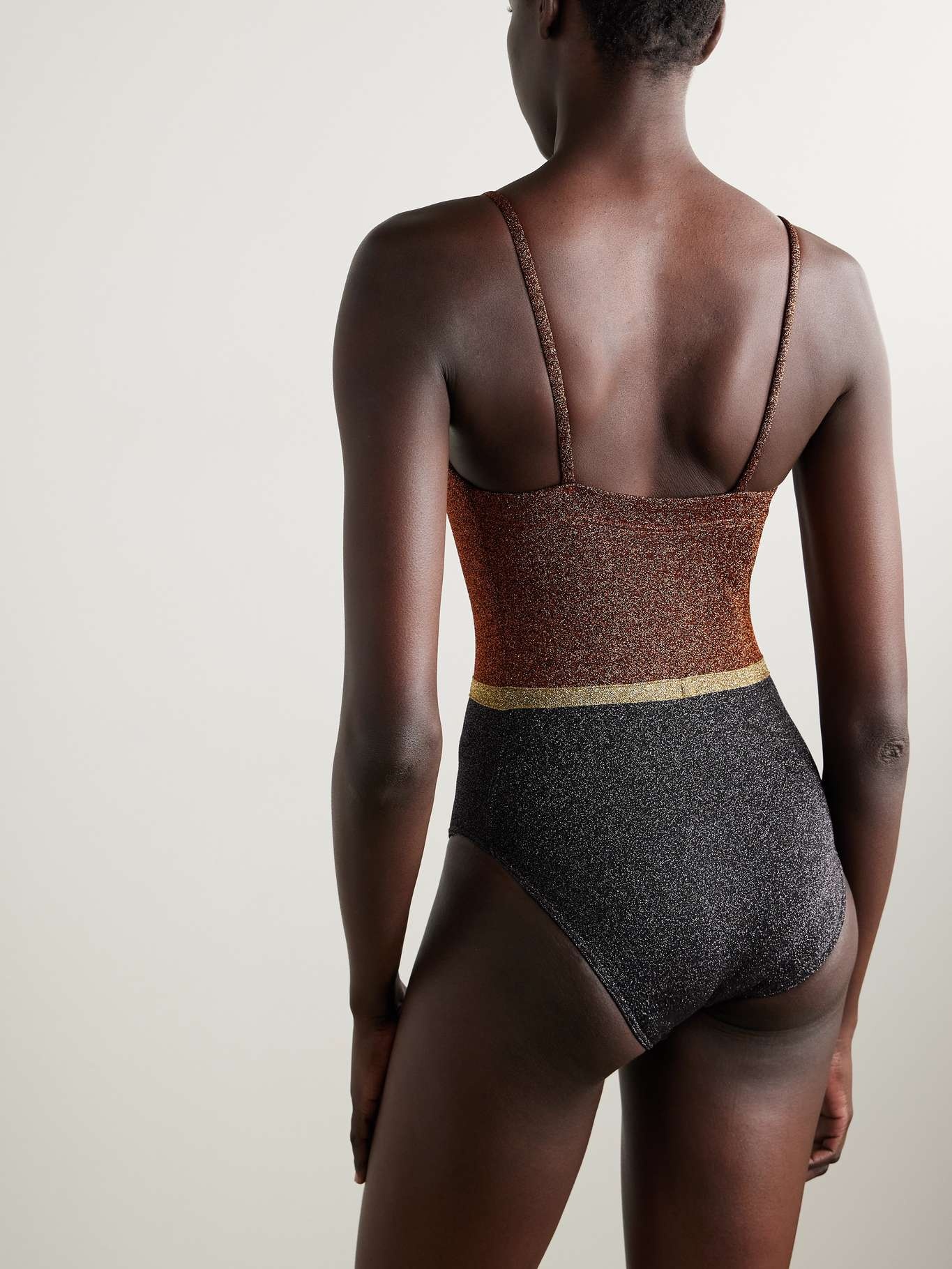 Irisée Calanque color-block stretch-Lurex swimsuit - 3