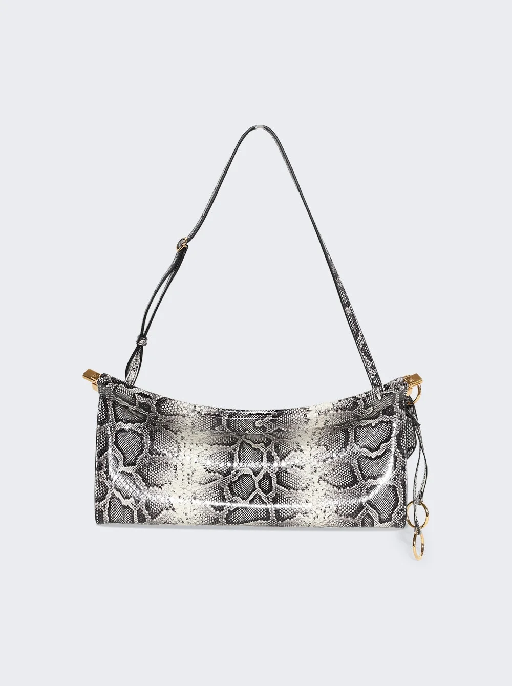 Le Click East West Medium Bag In Ayers Leather Black And White - 1