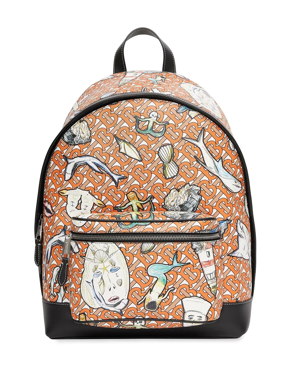 marine-print E-canvas backpack - 1