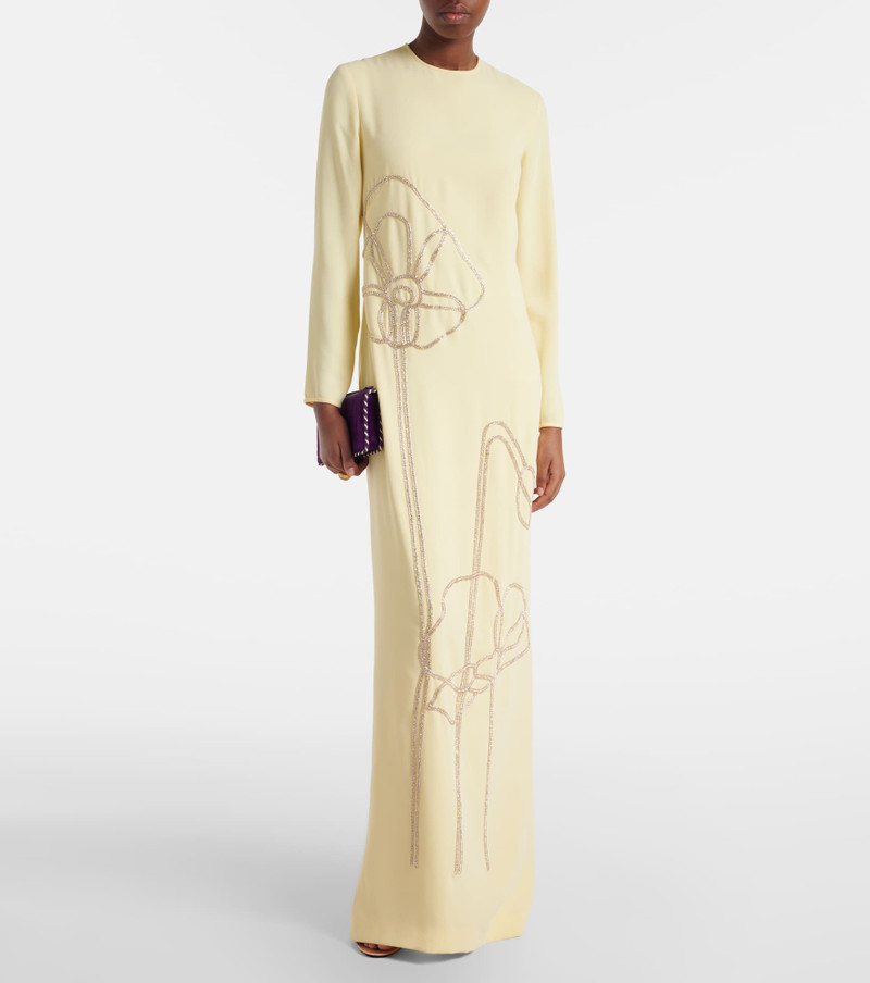 COSTARELLOS Zarie embellished crêpe gown outlook