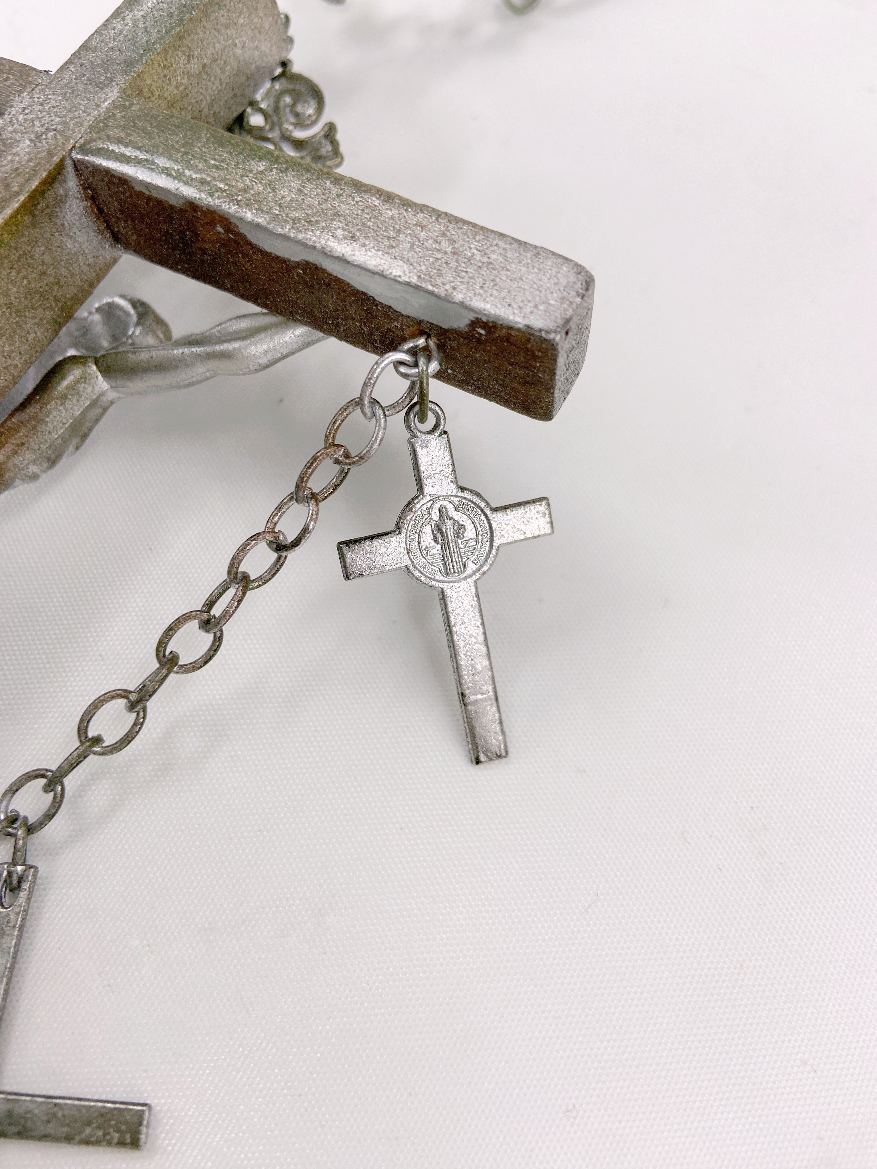 Jean Paul Gaultier 90S Sample 1/1 XXL Silver 5 Crucifix Cross Deer Chain Necklace - 19