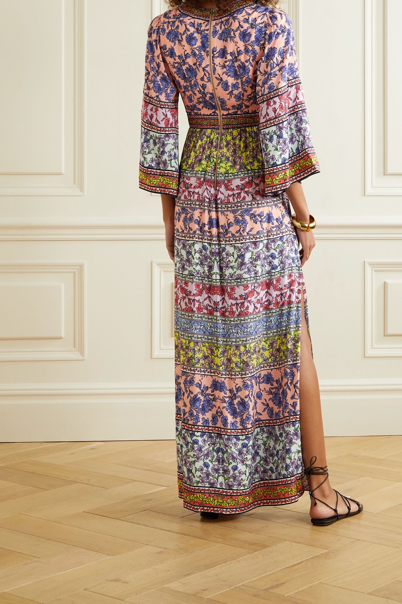 Lena embroidered floral-print crepe maxi dress - 3