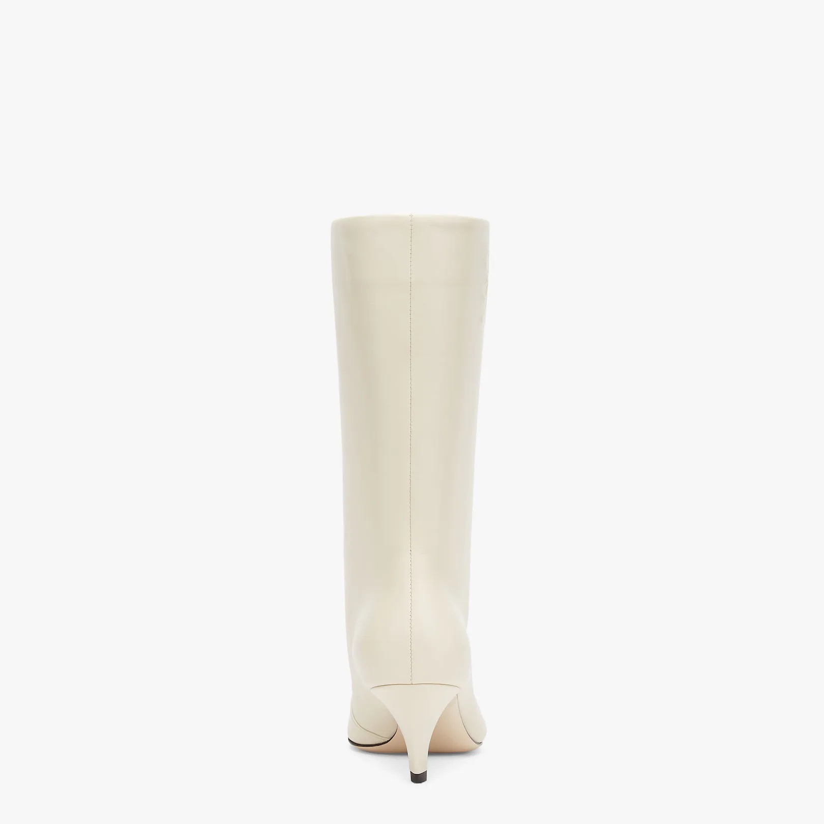 White leather boots with medium heel - 3