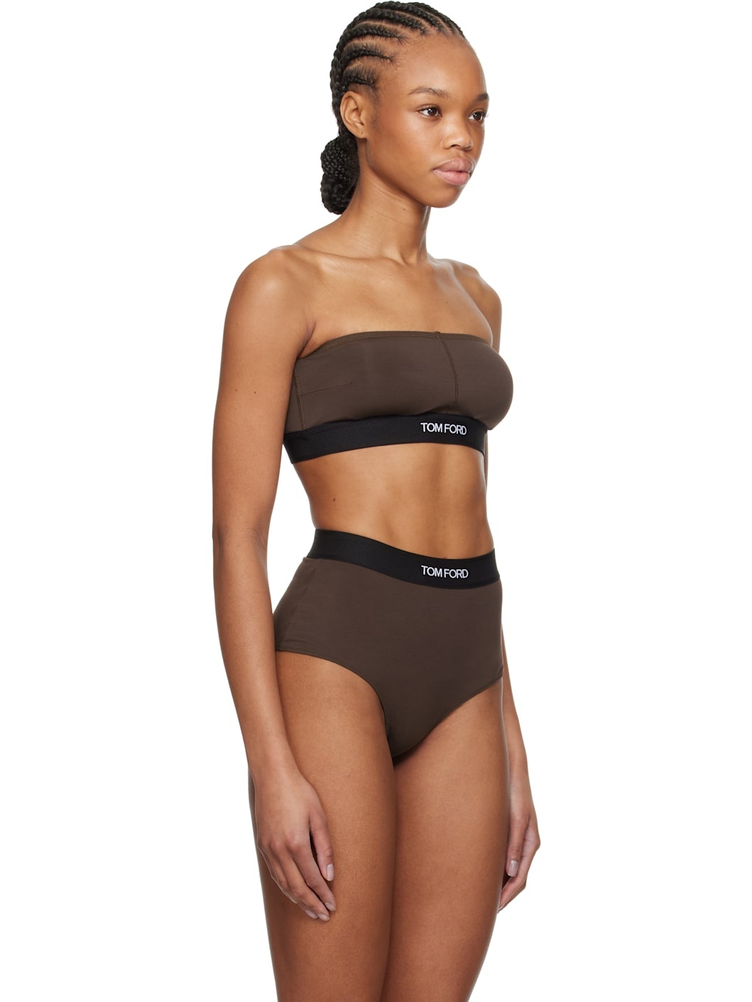Brown Modal Signature Bandeau Bra - 2