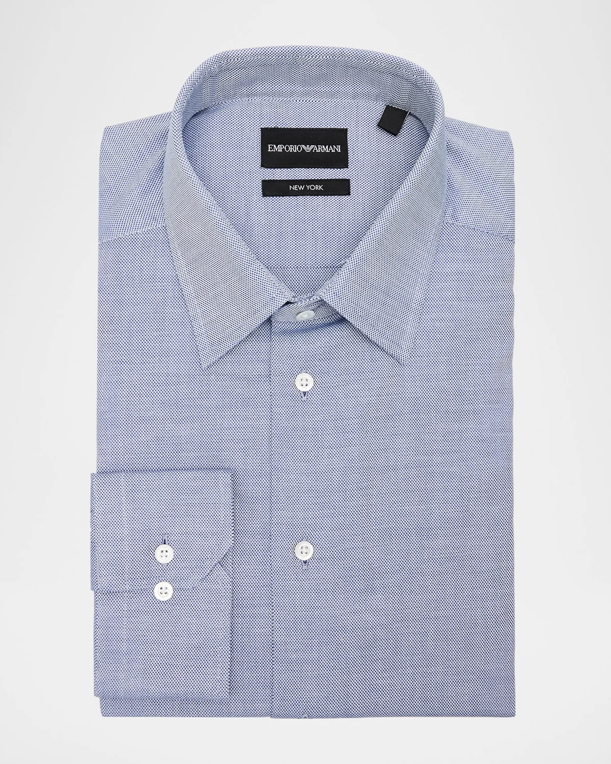 Men's Cotton Micro-Texture Point Collar Dress Shirt - 1