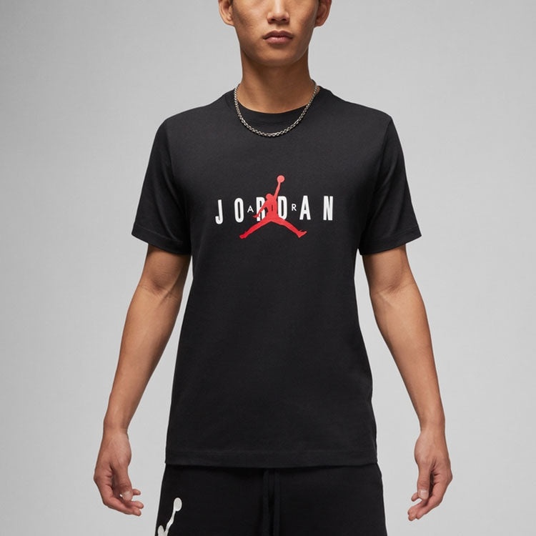 Air Jordan Alphabet Flying Man Logo Printing Round Neck Casual Short Sleeve Black DM1463-010 - 4