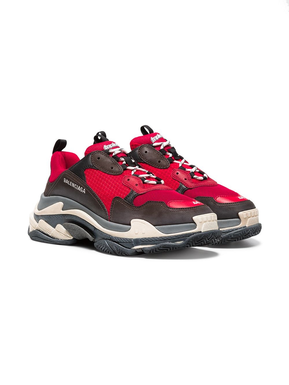 Black and red Triple S Sneakers - 3
