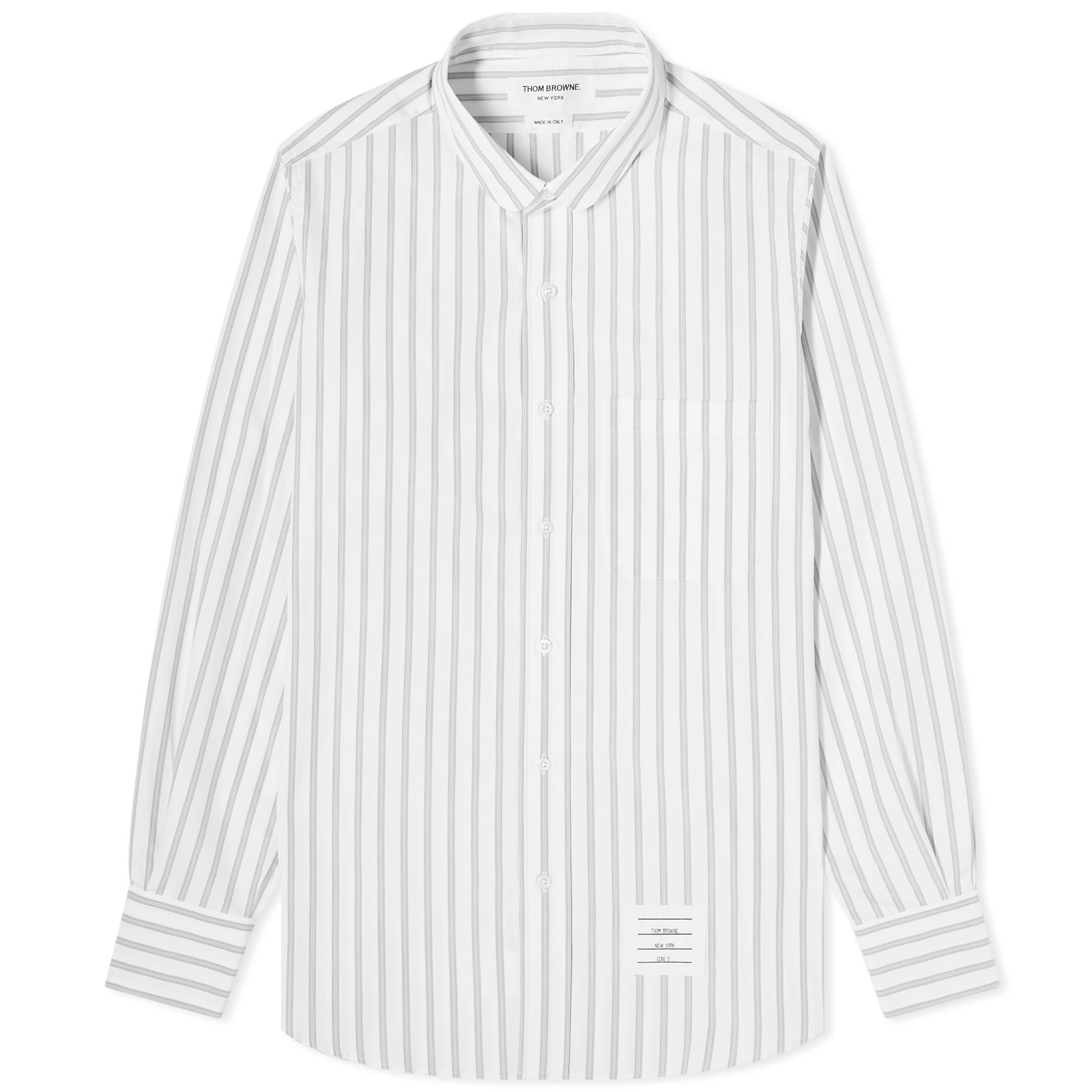 Thom Browne Round Collar Stripe Oxford Shirt - 1