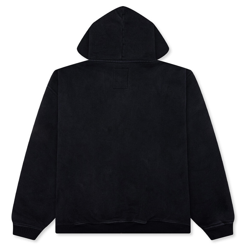 KidSuper PATCHWORK FACE HEAVYWEIGHT ZIP UP HOODIE - BLACK outlook