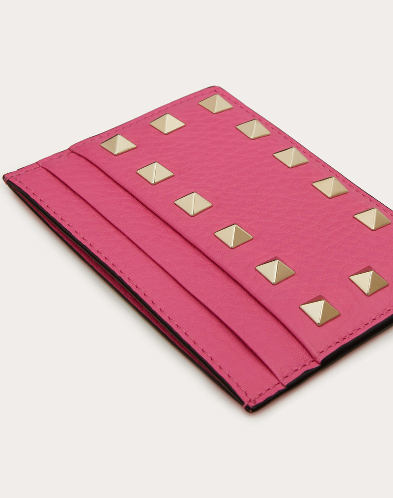 ROCKSTUD GRAINY CALFSKIN CARDHOLDER 2