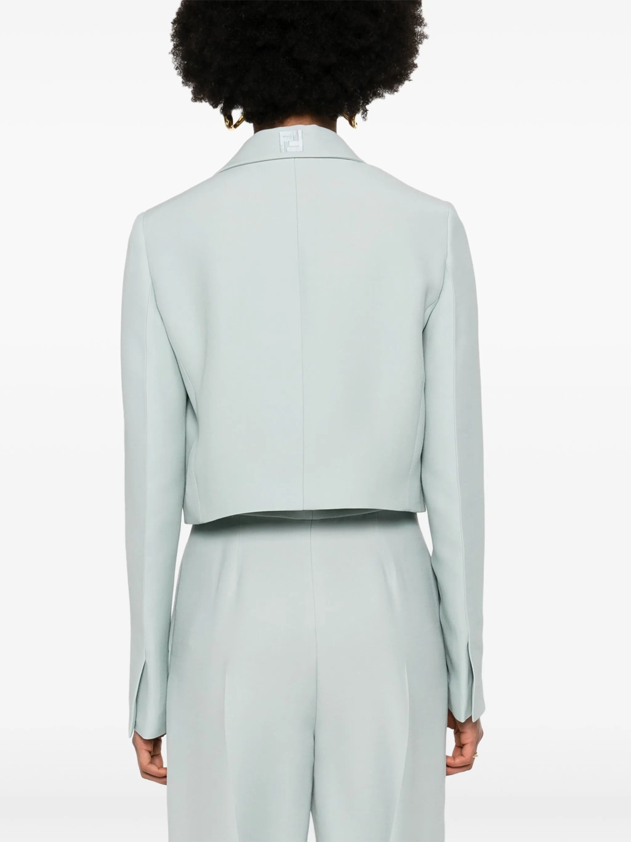 Cropped Contrast-panel Blazer - 2