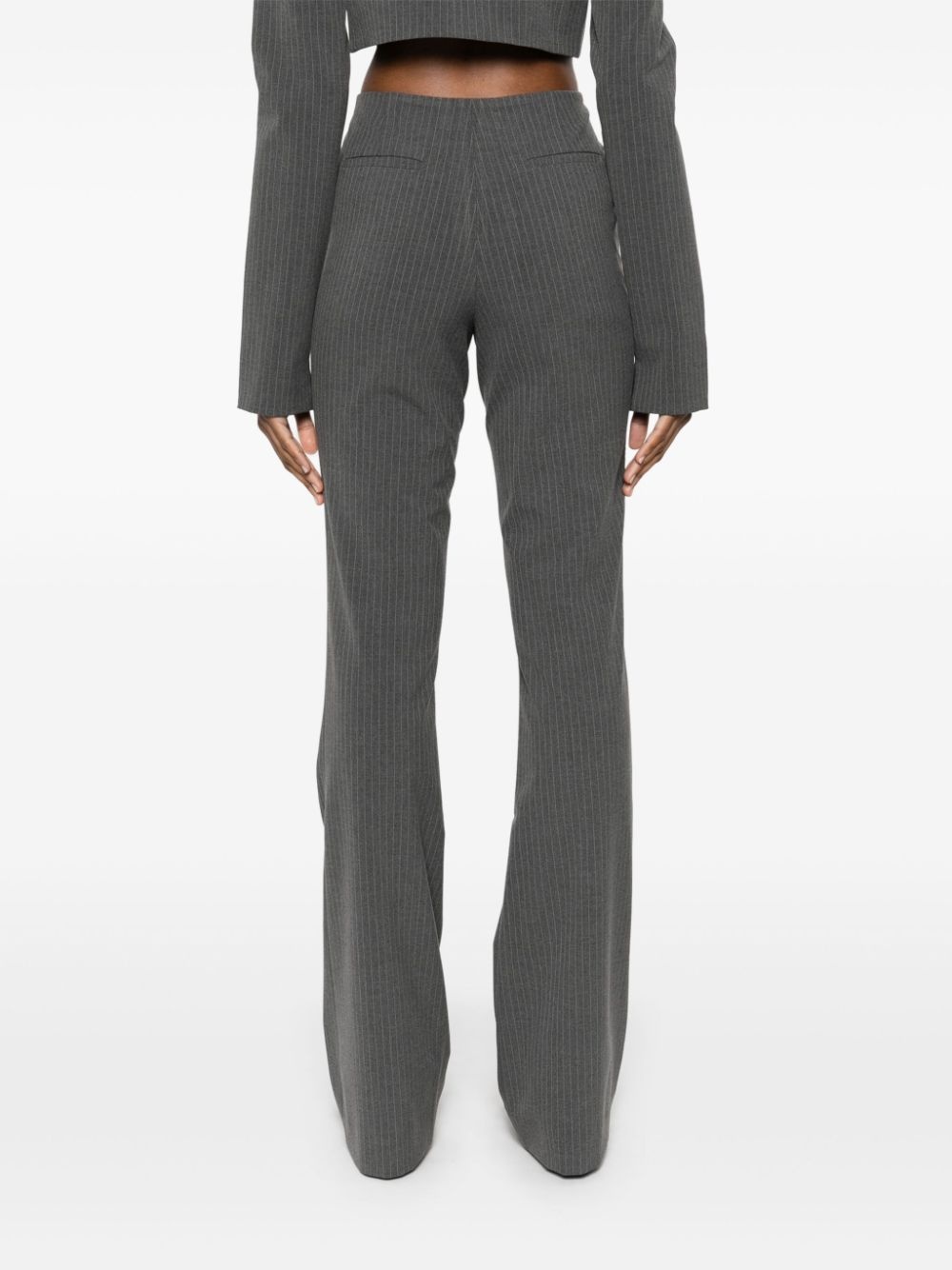 pinstriped flared trousers - 4