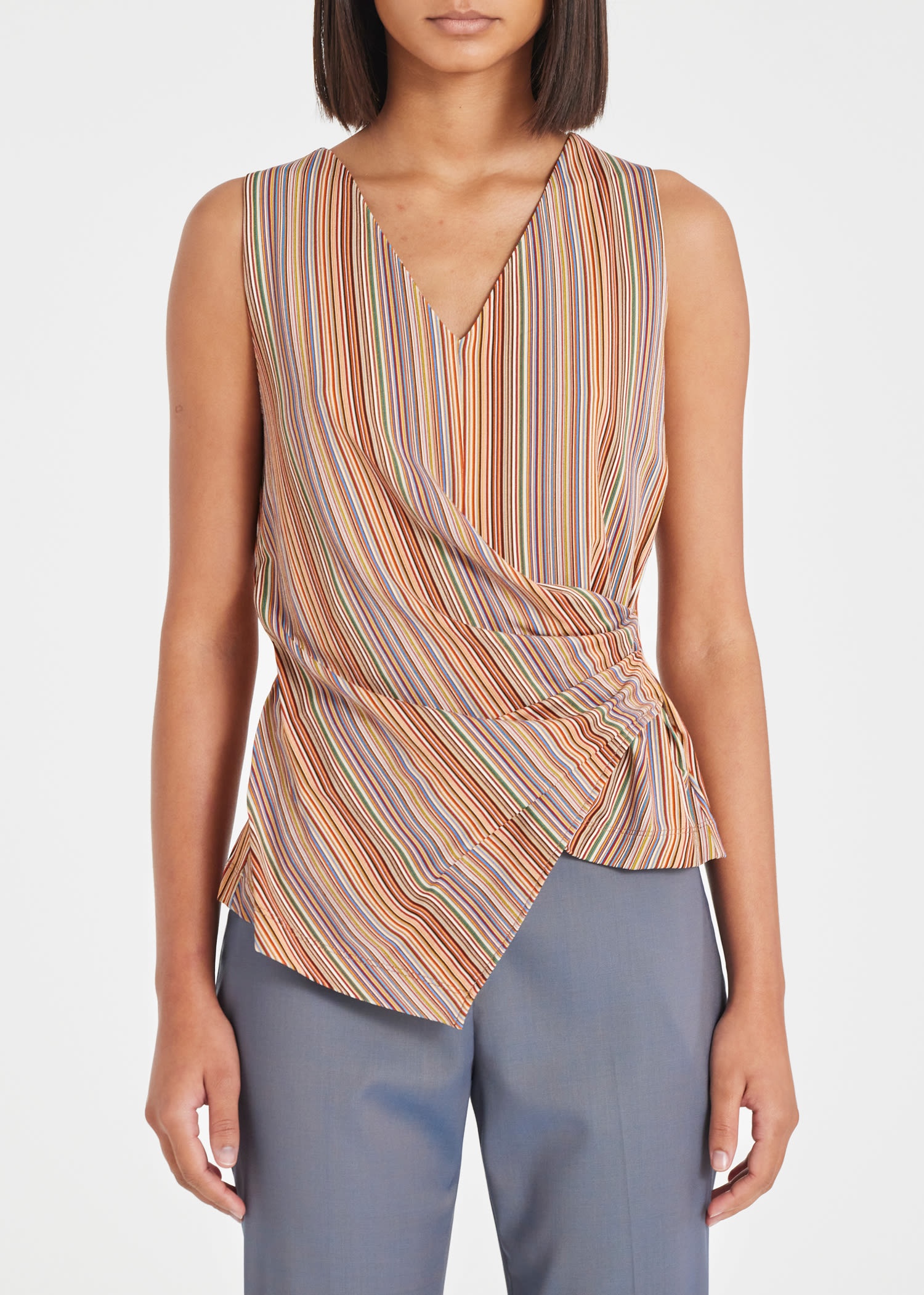 'Signature Stripe' Wrap Vest Top - 3