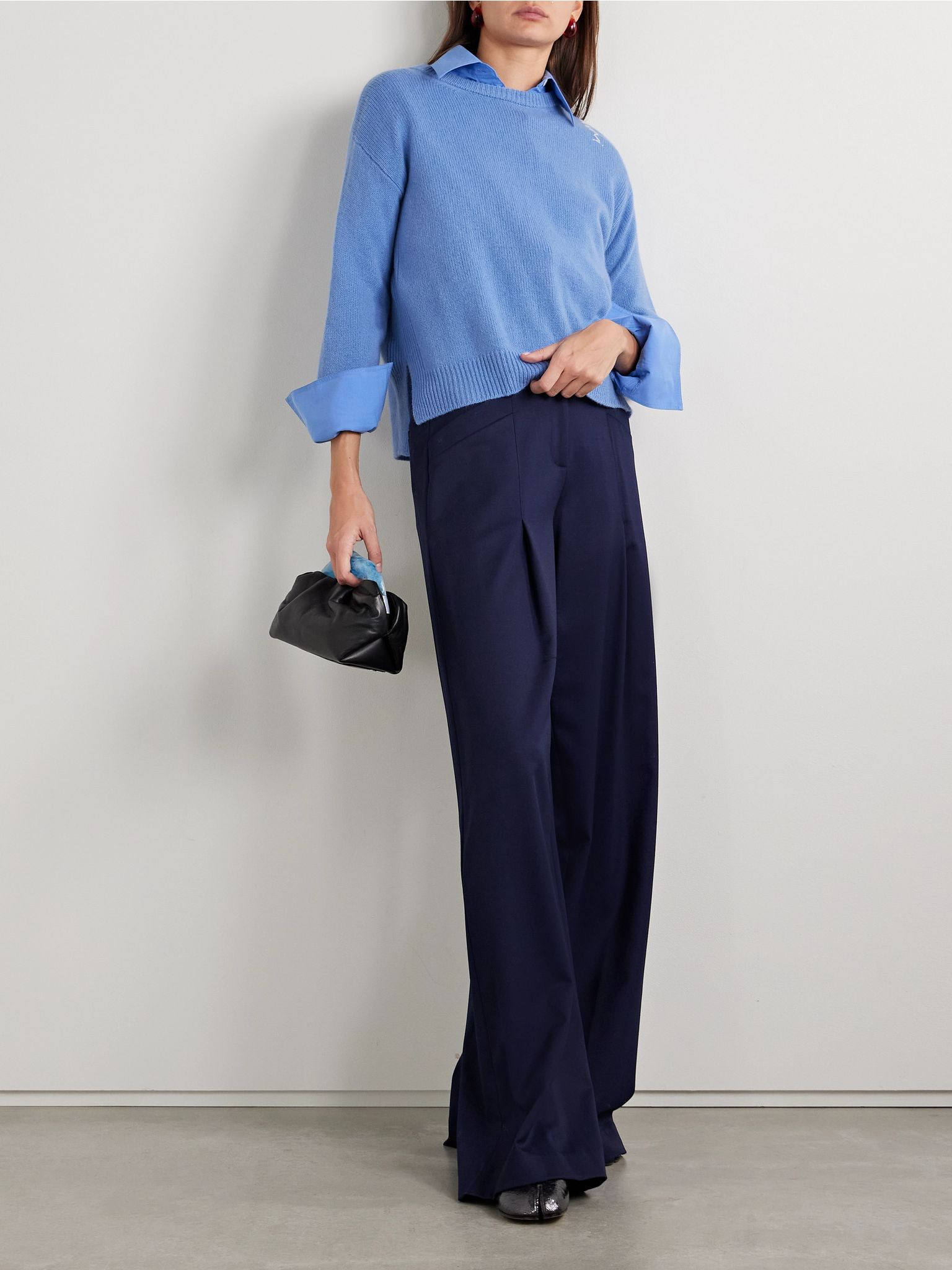Embroidered cashmere sweater Blue - 2