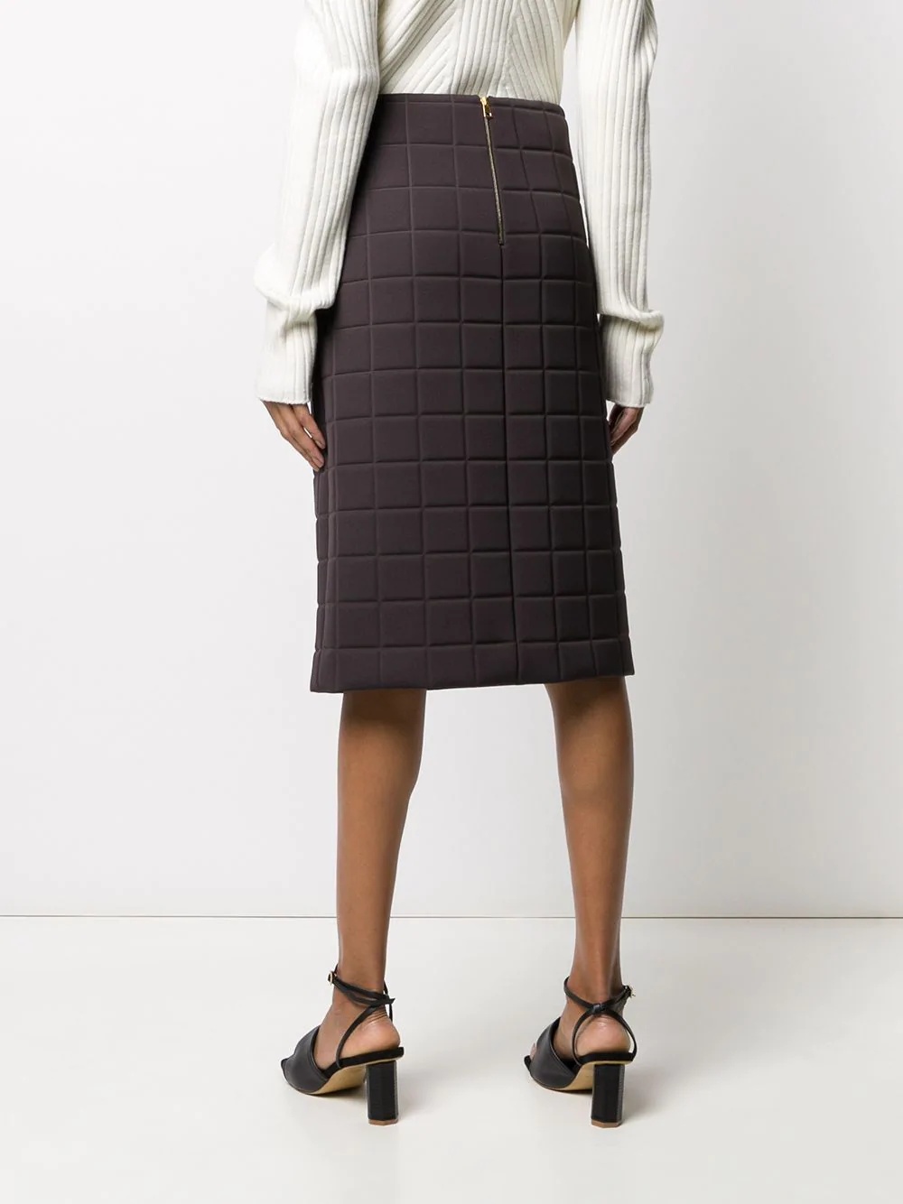 quilted straight skirt - 4