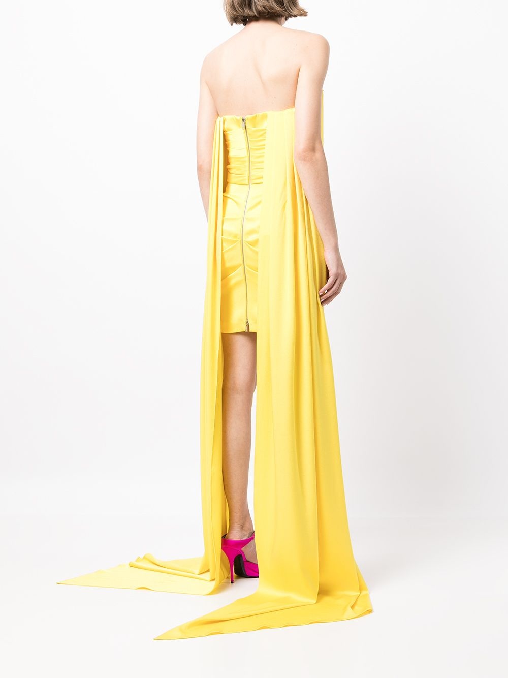 draped-panel ruched dress - 4