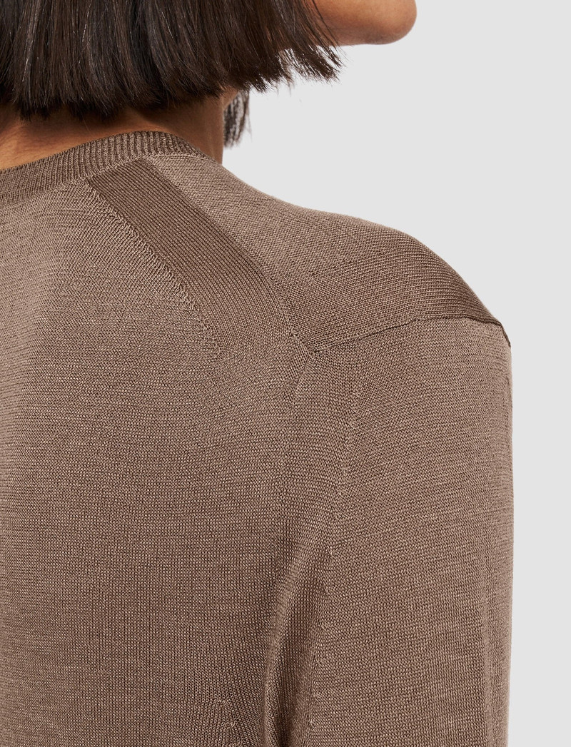 Refined Cotton Silk V Neck Jumper 6