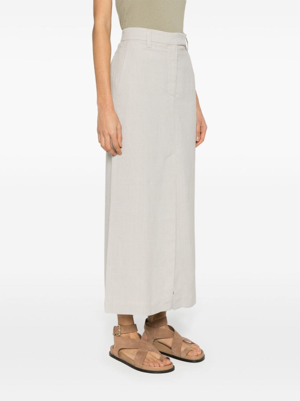 Fluid twill maxi skirt - 3