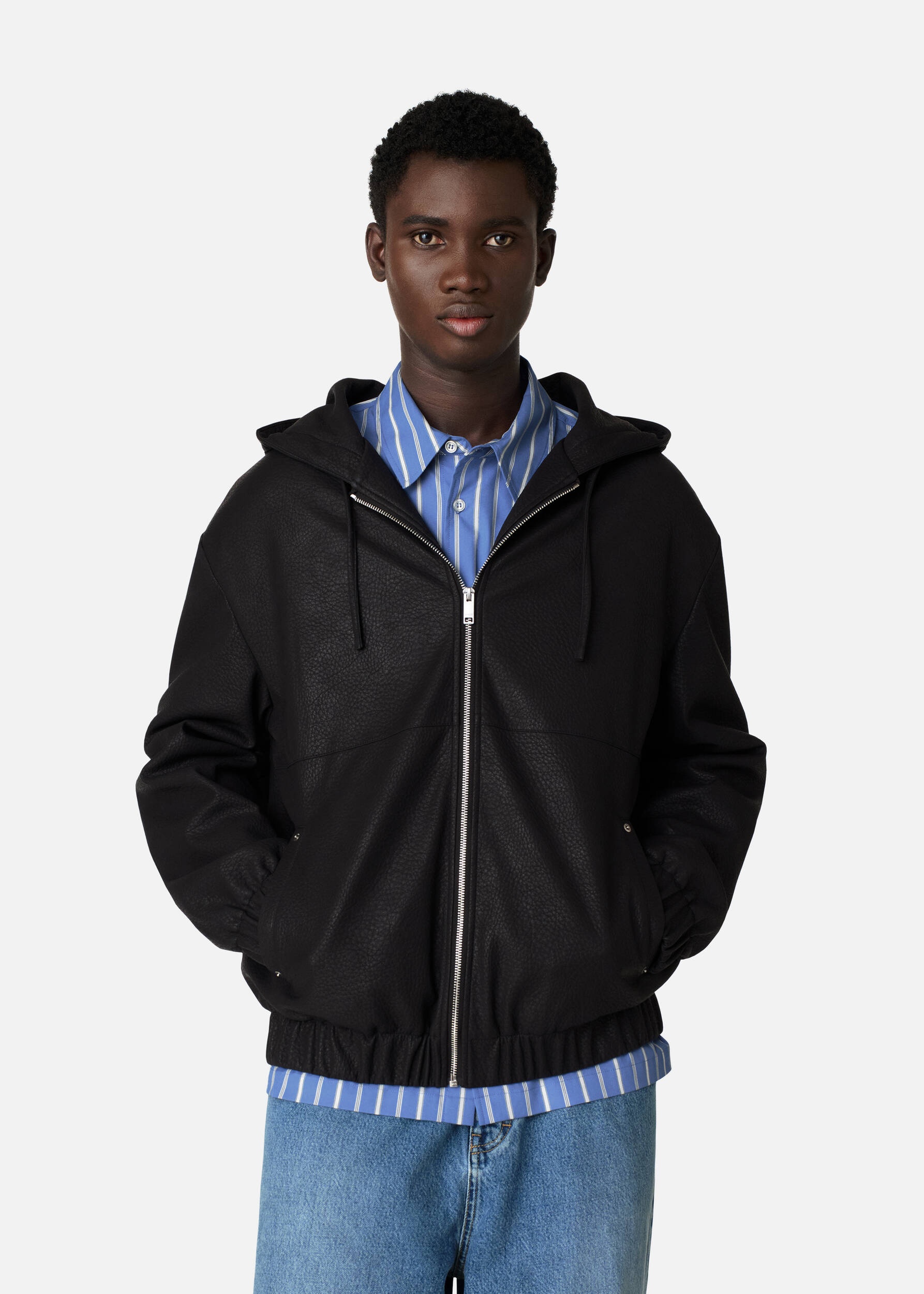 Pebbled Hooded Jacket - 2