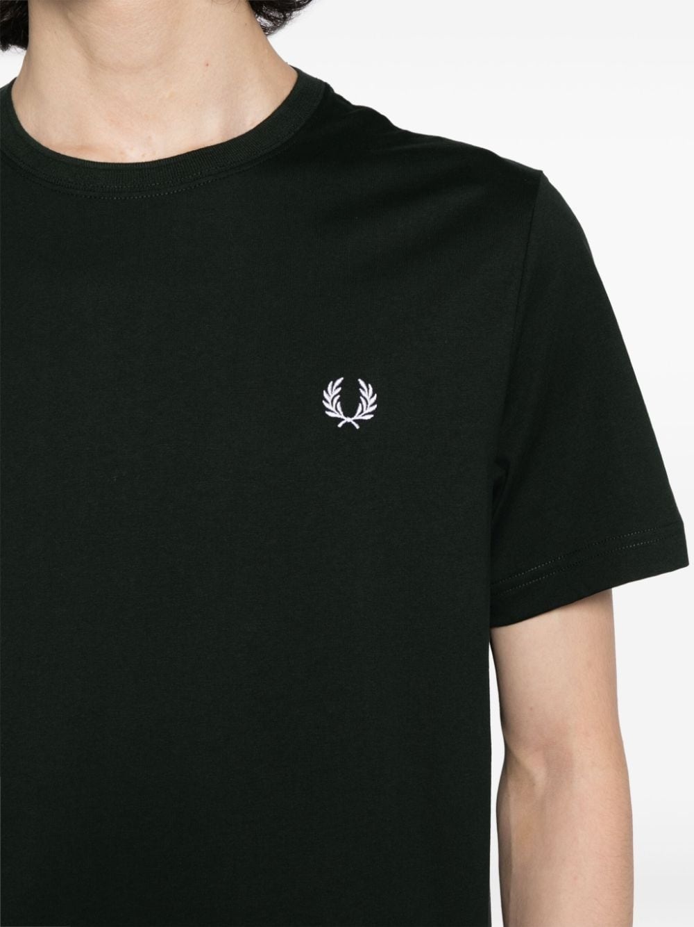logo-embroidered cotton T-shirt - 5