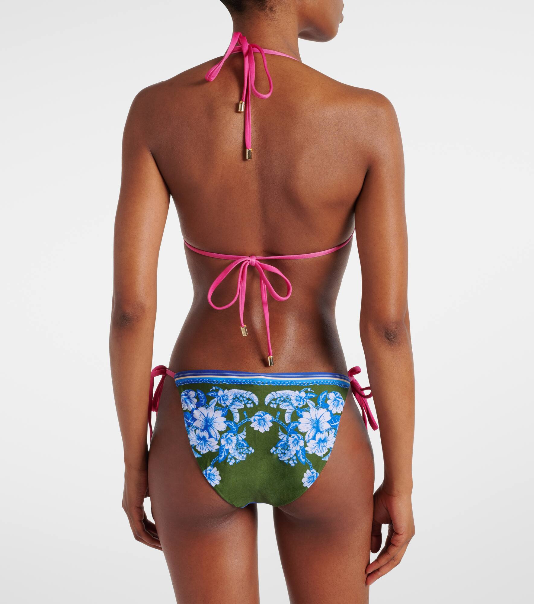 Colorblocked floral bikini top - 3