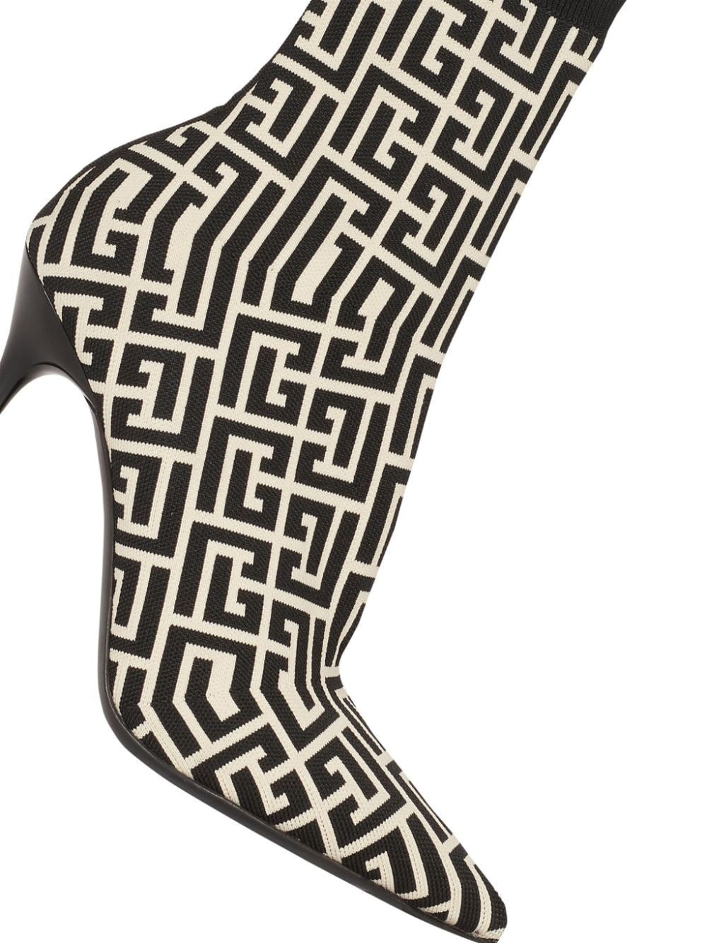 monogram-jacquard pointed boots - 14