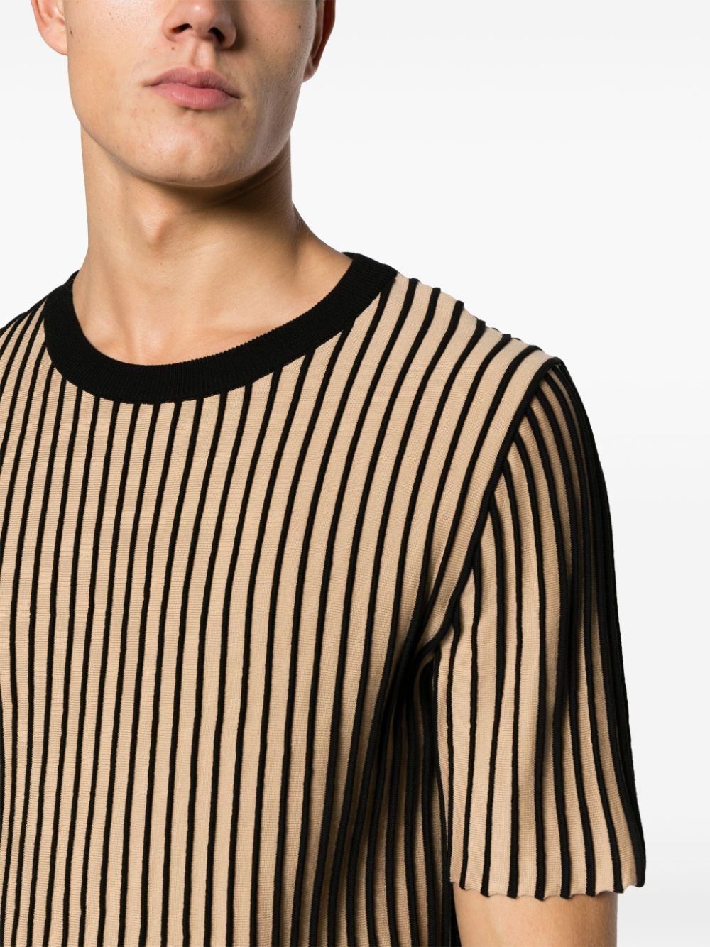 3D-striped cotton T-shirt - 5