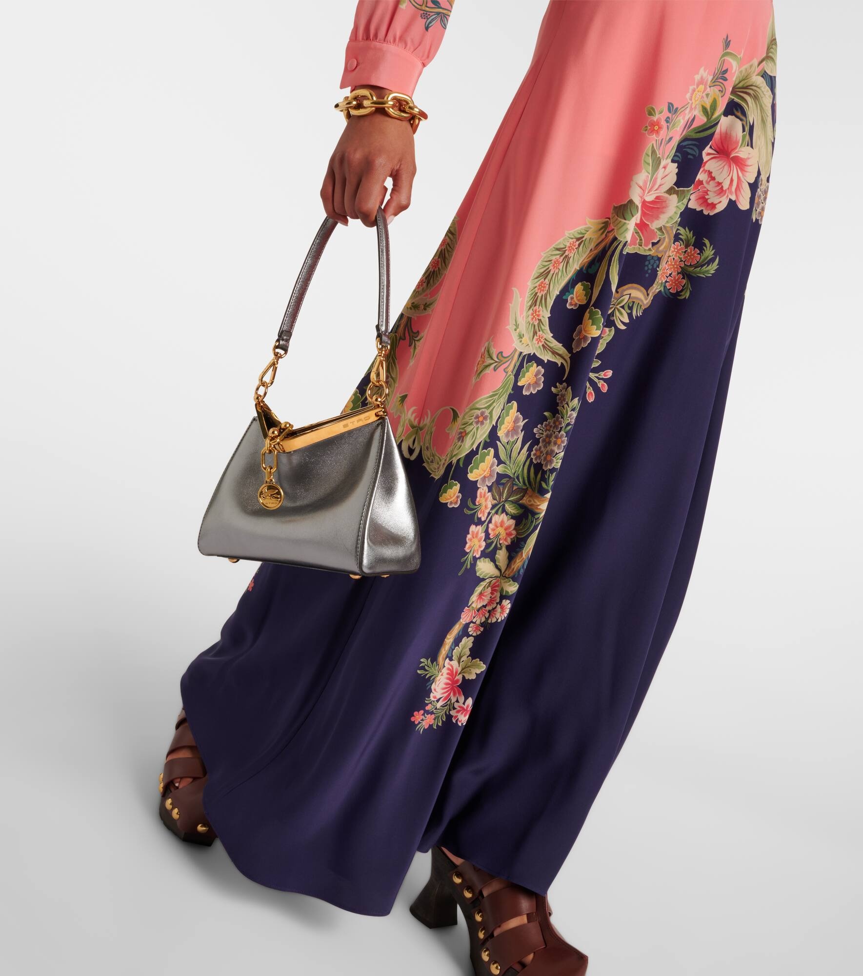 Printed silk crêpe de chine maxi skirt - 5
