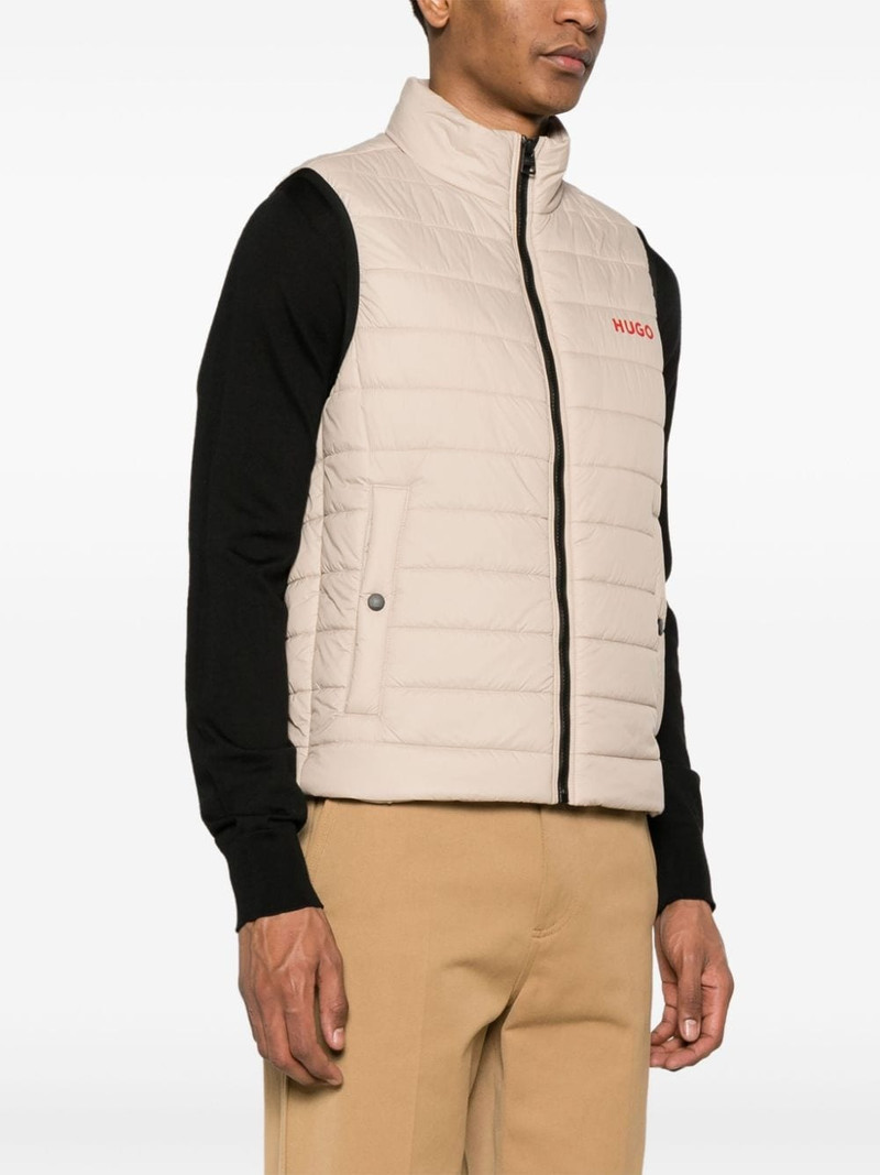 logo-print quilted gilet 3