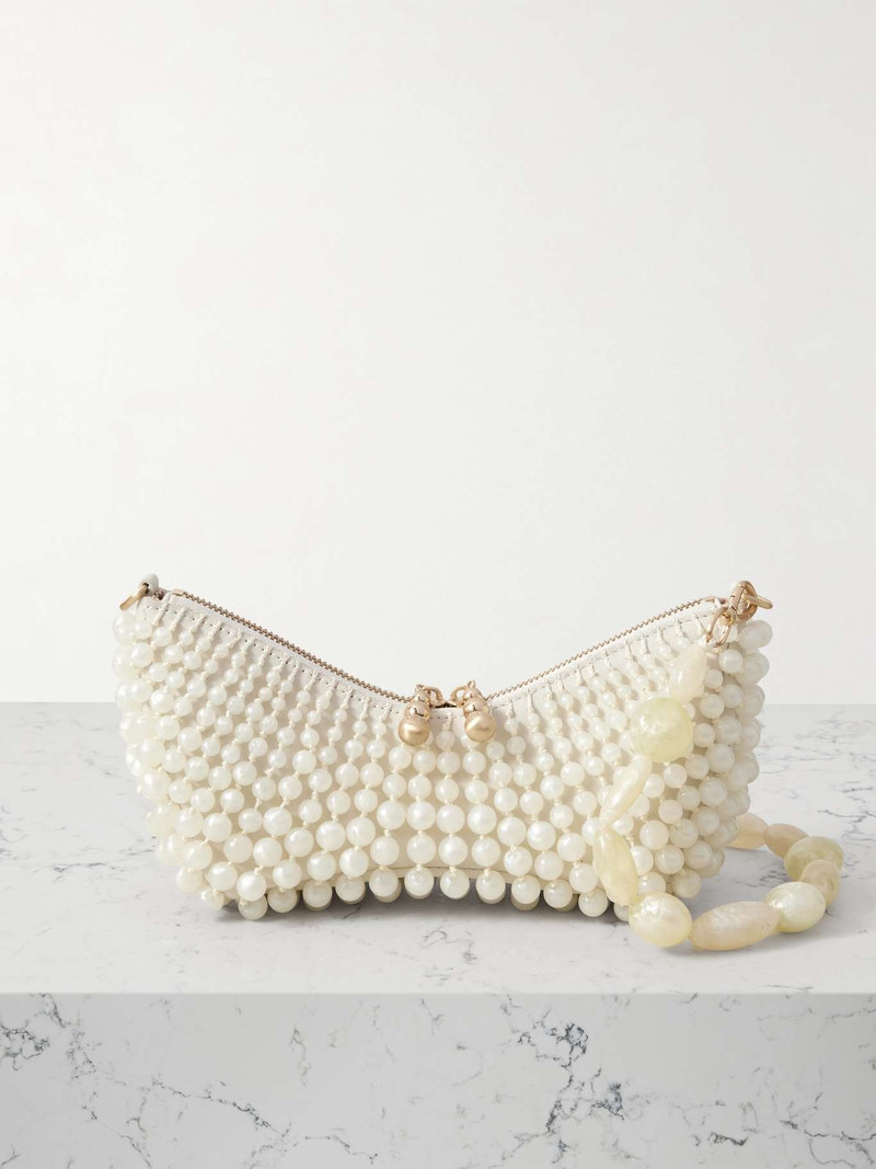 Mercier beaded leather clutch Ivory - 1