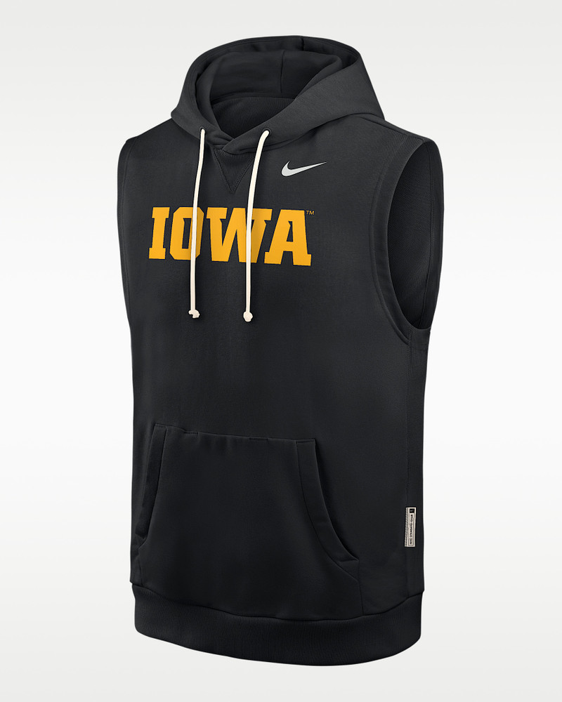 Iowa Sideline Men's Nike Dri-FIT College Sleeveless Pullover Hoodie 1