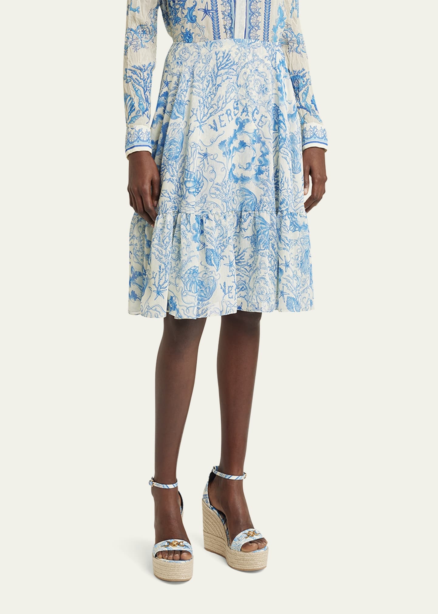 Underwater Barocco Foulard Bicolor Crinkle Skirt - 4