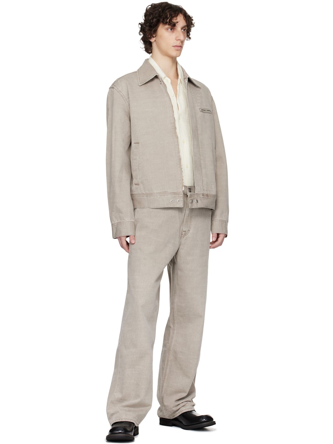 Beige Miller Denim Jacket - 4