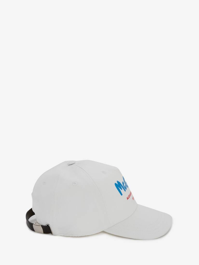 Mcqueen Graffiti Baseball Cap in Ivory/sky Blue - 2