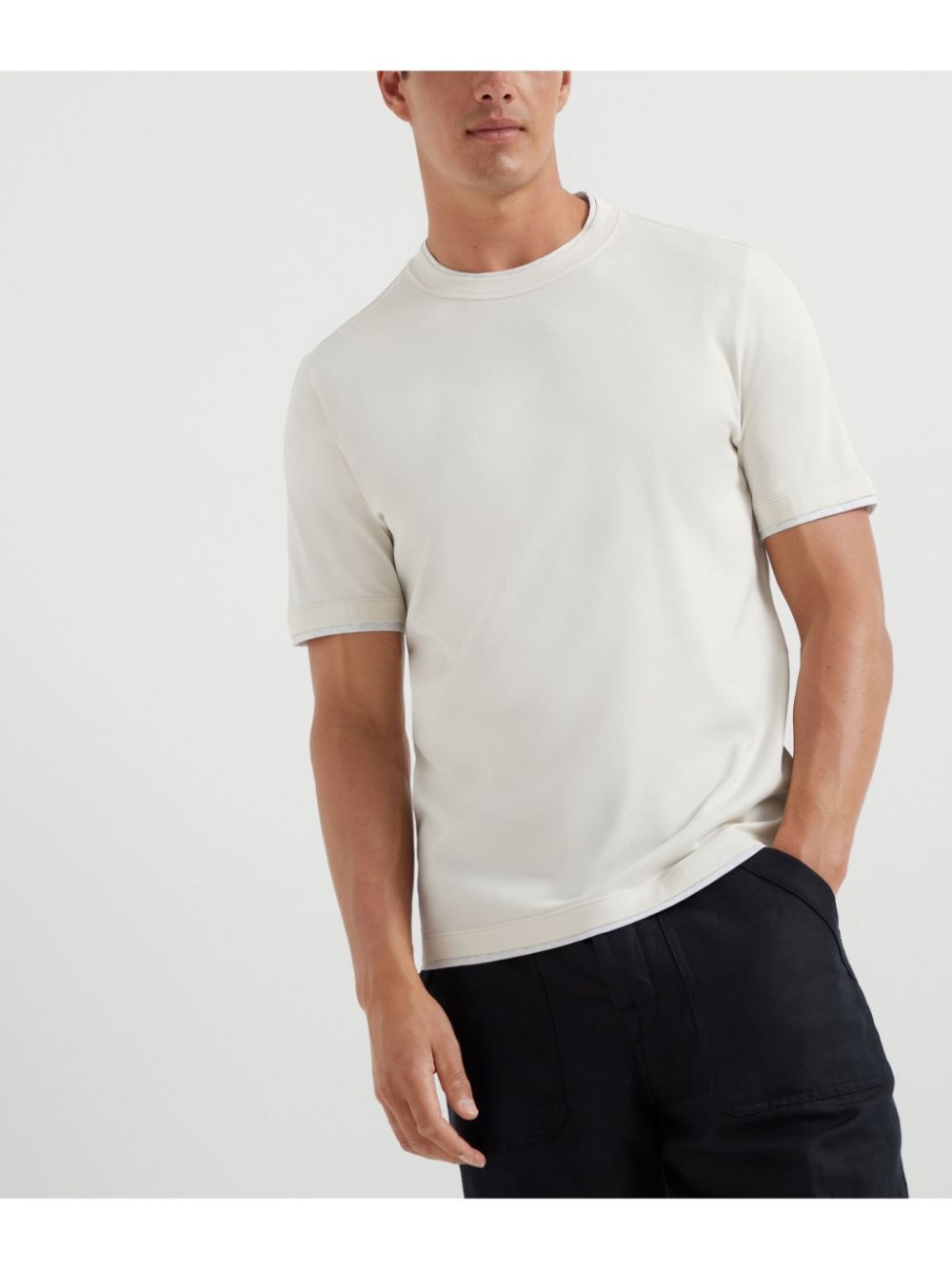layered-detail T-shirt - 3