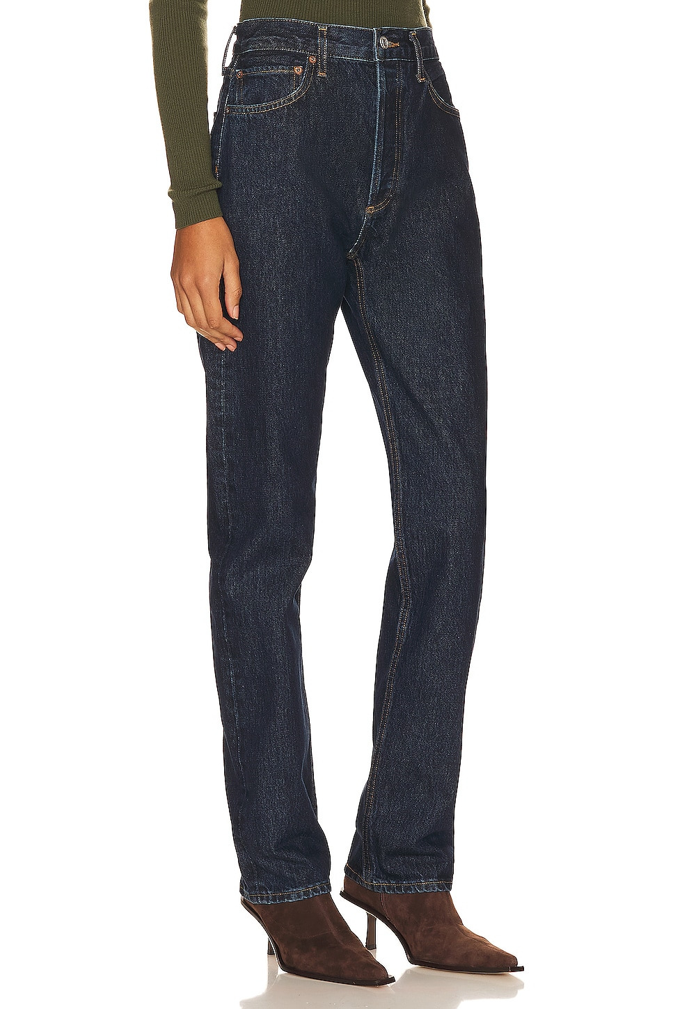 90s Pinch Waist High Rise Straight Jeans - 2